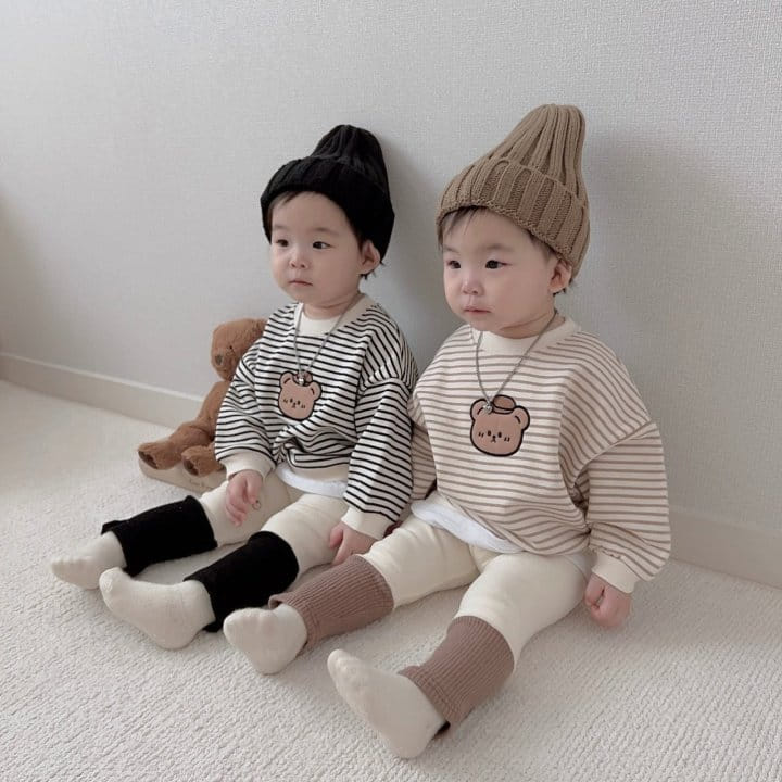 Moran - Korean Children Fashion - #childrensboutique - Hats Bear Top Bottom Set - 10