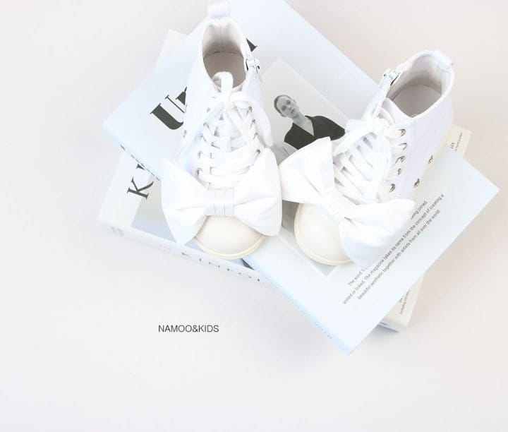 Namoo & Kids - Korean Children Fashion - #kidsshorts - Ribbon High Top Sneakers - 5