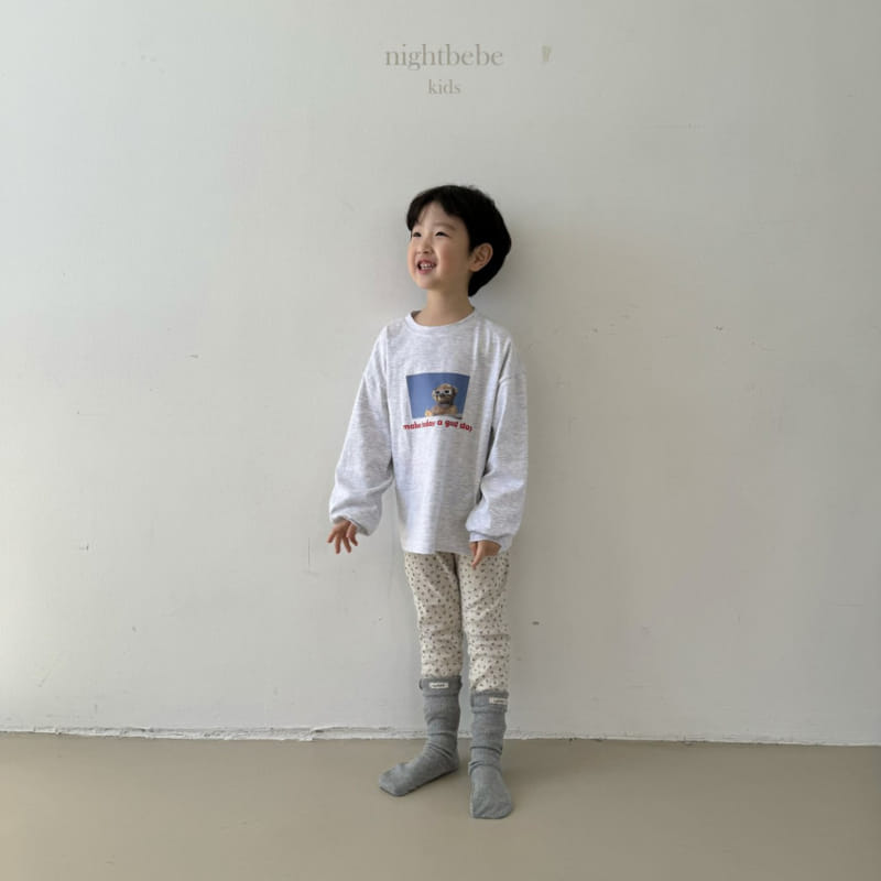 Night Bebe - Korean Children Fashion - #littlefashionista - Bear Long Sleeve Tee - 10