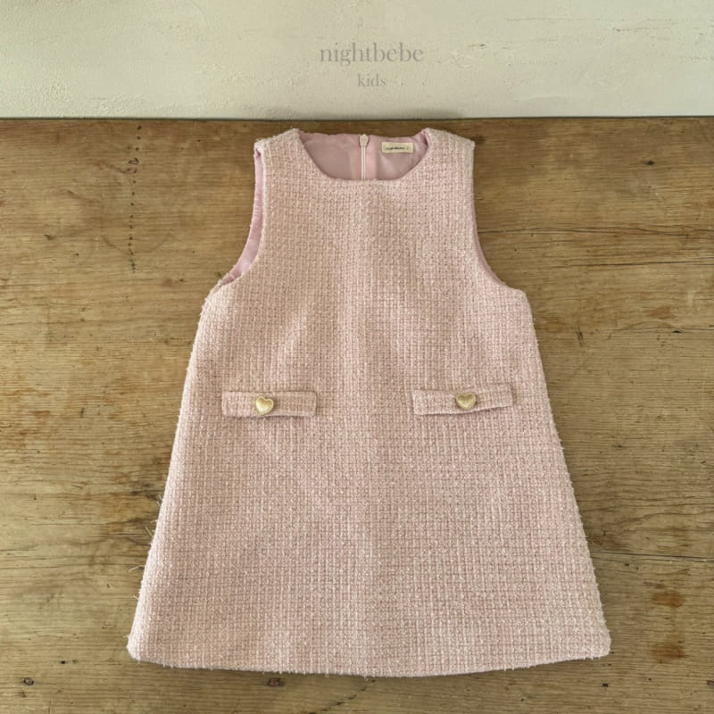 Night Bebe - Korean Children Fashion - #minifashionista - Lovely Tweed One-Piece - 4