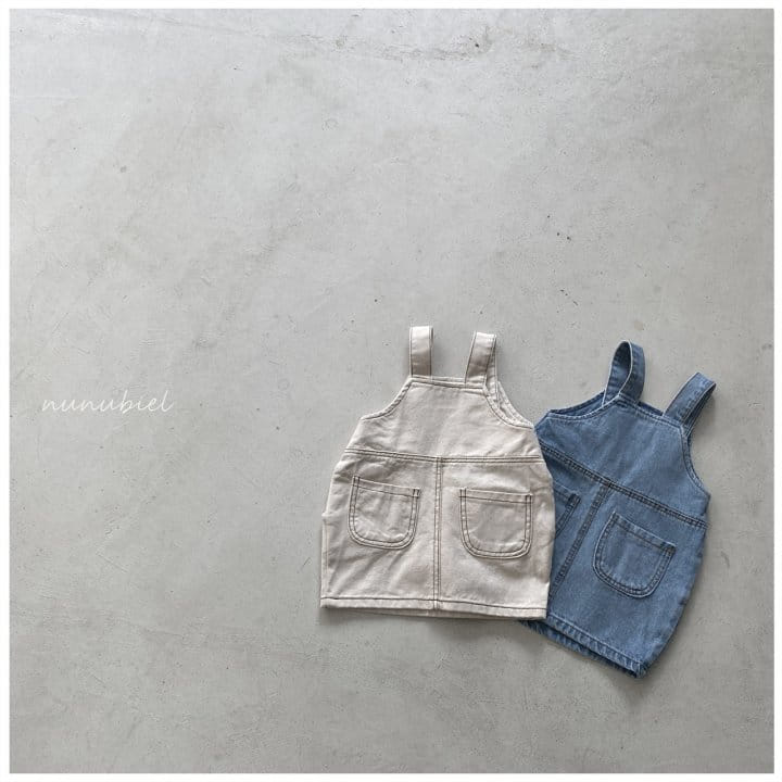 Nunubiel - Korean Baby Fashion - #onlinebabyboutique - Piping Denim One-Piece - 6