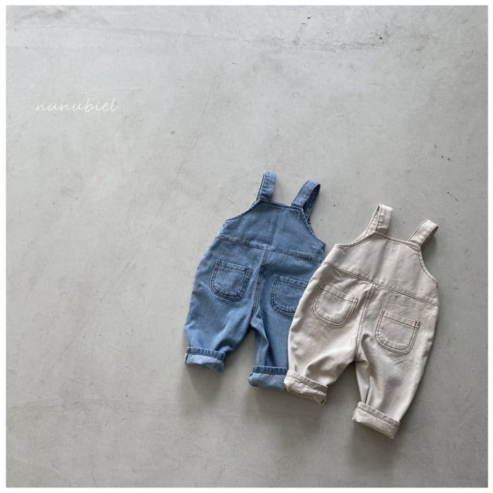 Nunubiel - Korean Baby Fashion - #onlinebabyshop - Piping Denim Dungarees Pants - 6