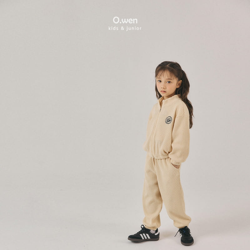 O Wen - Korean Children Fashion - #Kfashion4kids - Spring Waffle Zip Up Top Bottom Set - 8