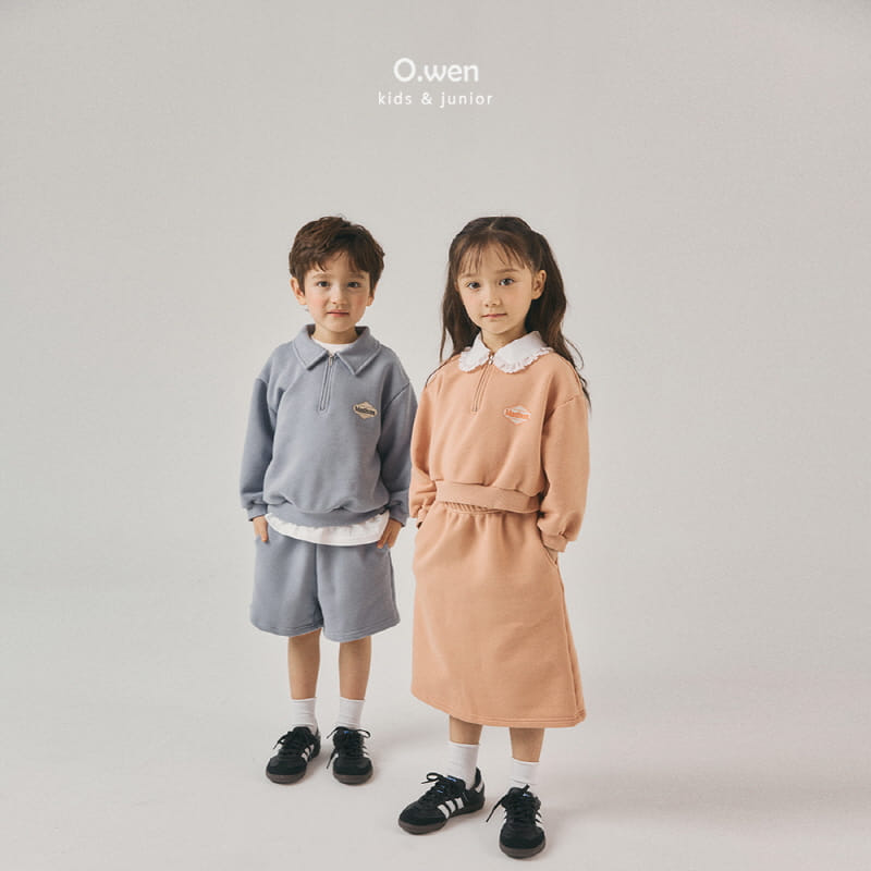 O Wen - Korean Children Fashion - #fashionkids - French Collar Skirt Top Bottom Set - 3