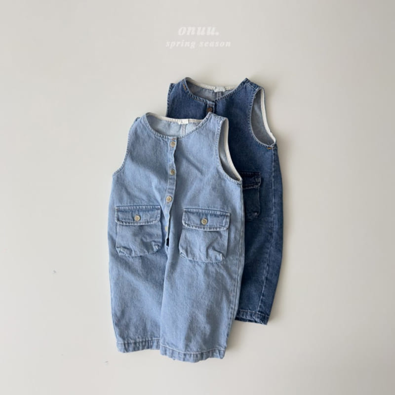 Onu - Korean Children Fashion - #todddlerfashion - A Denim Overalls 