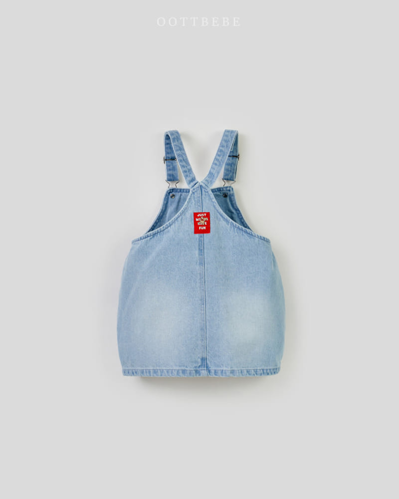 Oott Bebe - Korean Children Fashion - #stylishchildhood - Cool Denim Dungarees One-Piece - 3