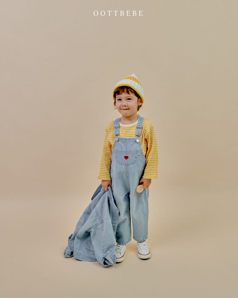 Oott Bebe - Korean Children Fashion - #stylishchildhood - Cool Denim Overalls - 2