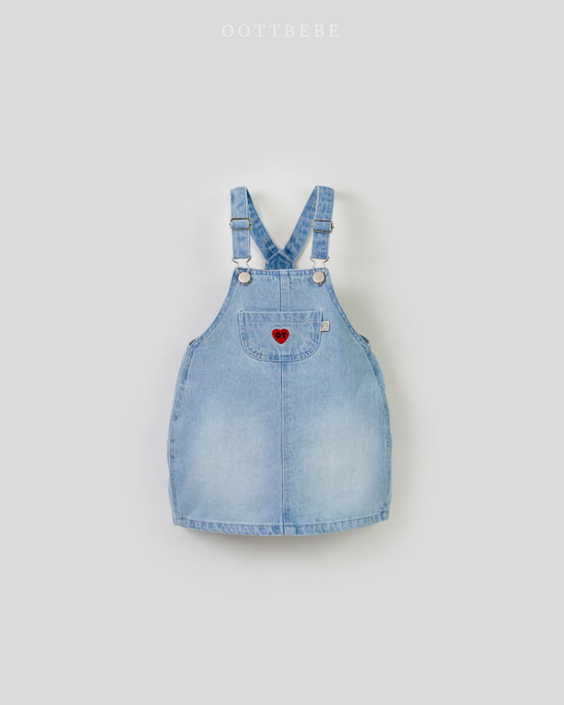 Oott Bebe - Korean Children Fashion - #toddlerclothing - Cool Denim Dungarees One-Piece - 2