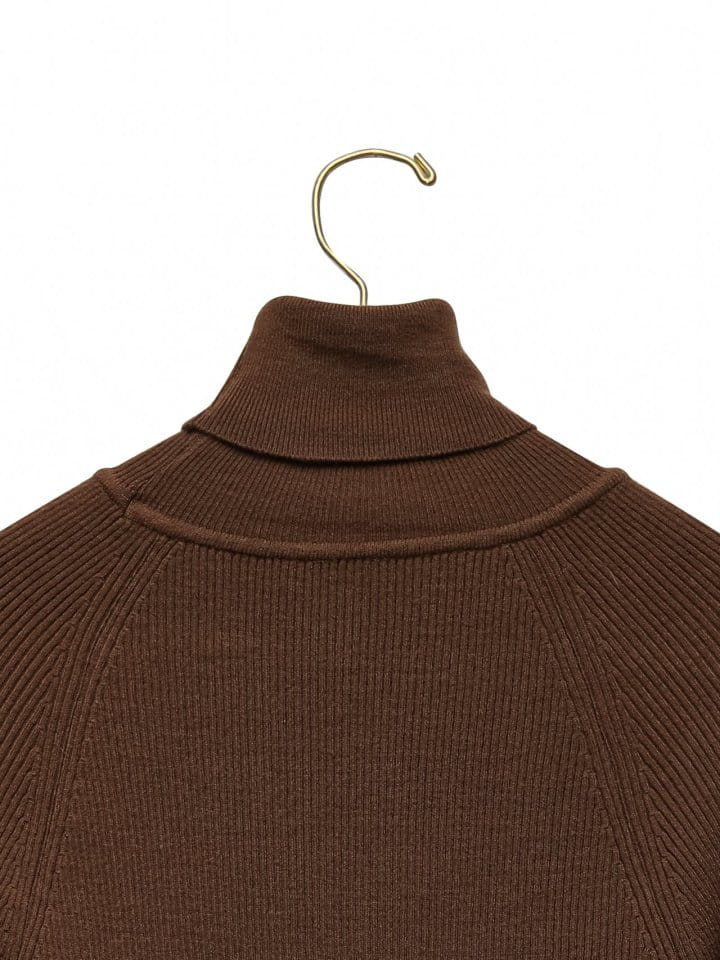 Paper Moon - Korean Women Fashion - #momslook -  Turtleneck Ribbed Knit Top  - 10