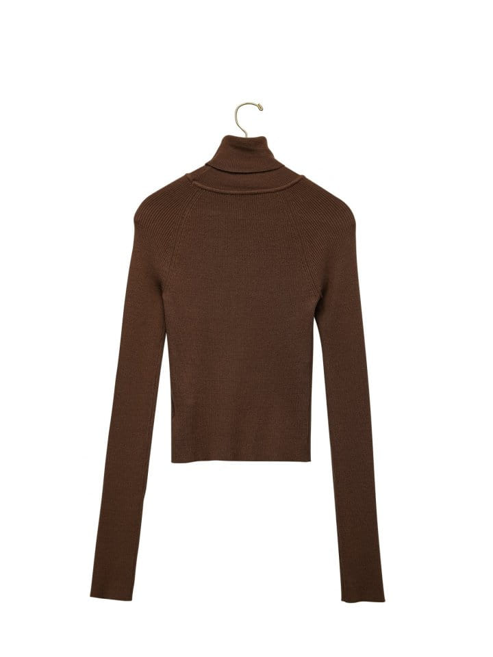 Paper Moon - Korean Women Fashion - #womensfashion -  Turtleneck Ribbed Knit Top  - 4