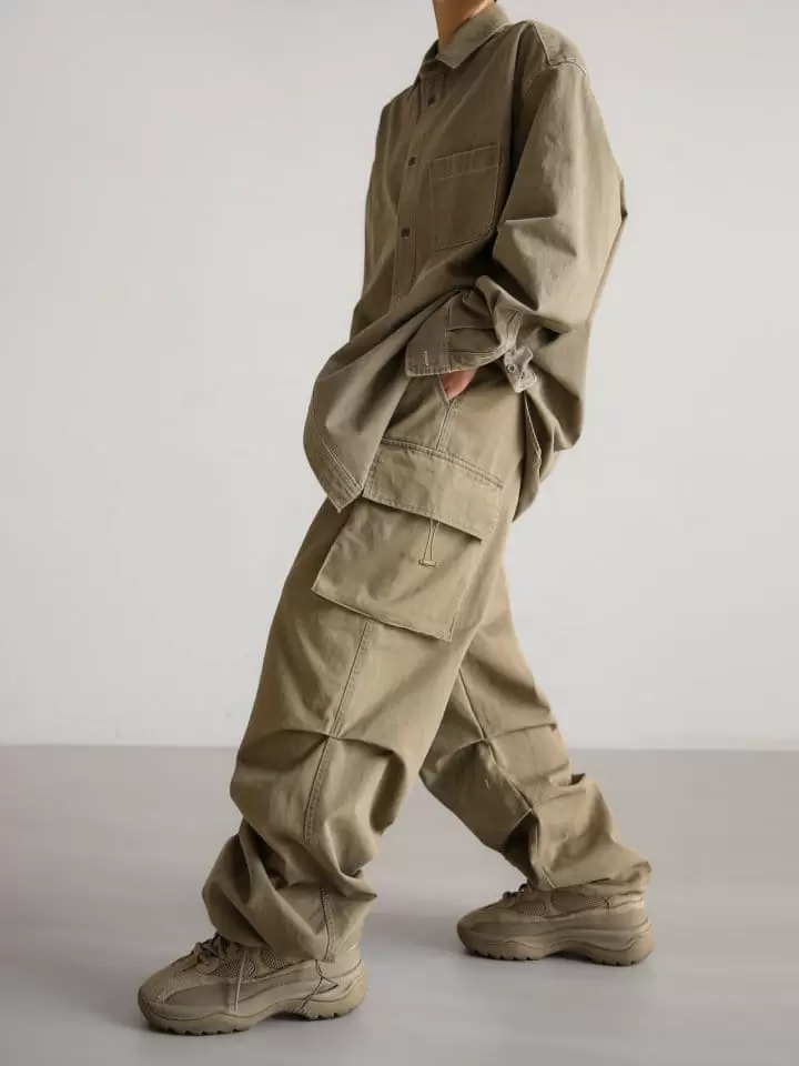 Paper Moon - Korean Women Fashion - #momslook - Washed Cotton Cargo Jogger Trousers - 6