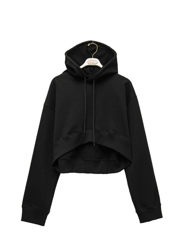 Paper Moon - Korean Women Fashion - #momslook - Round Hem Detail Cropped Hoodie  - 4