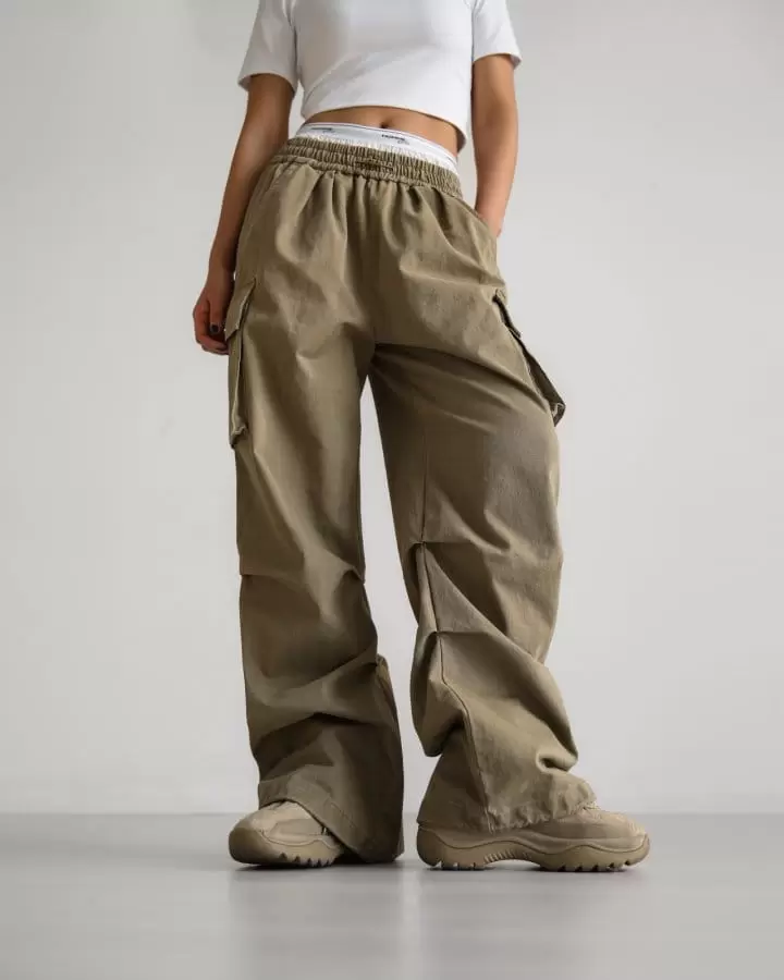 Paper Moon - Korean Women Fashion - #womensfashion - Washed Cotton Cargo Jogger Trousers - 9