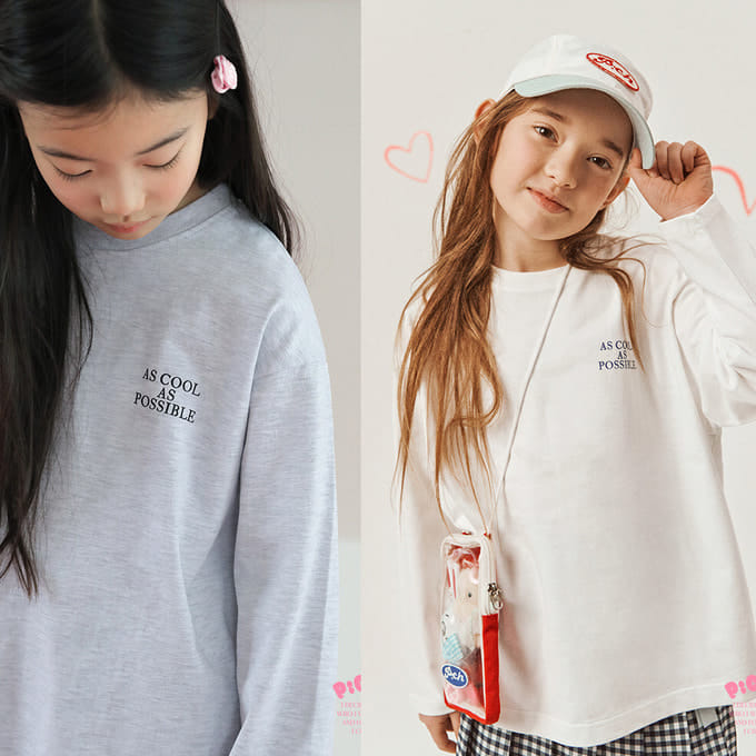 Peach-Cream - Korean Children Fashion - #discoveringself - Semi Over Fit Tee