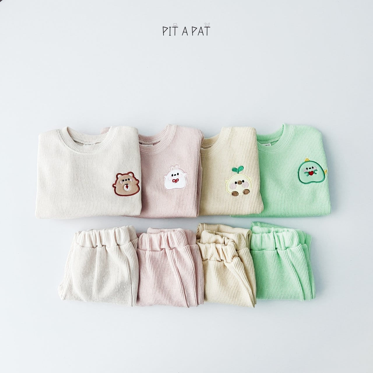 Pitapat - Korean Children Fashion - #childofig - Four Knit Top Bottom Set