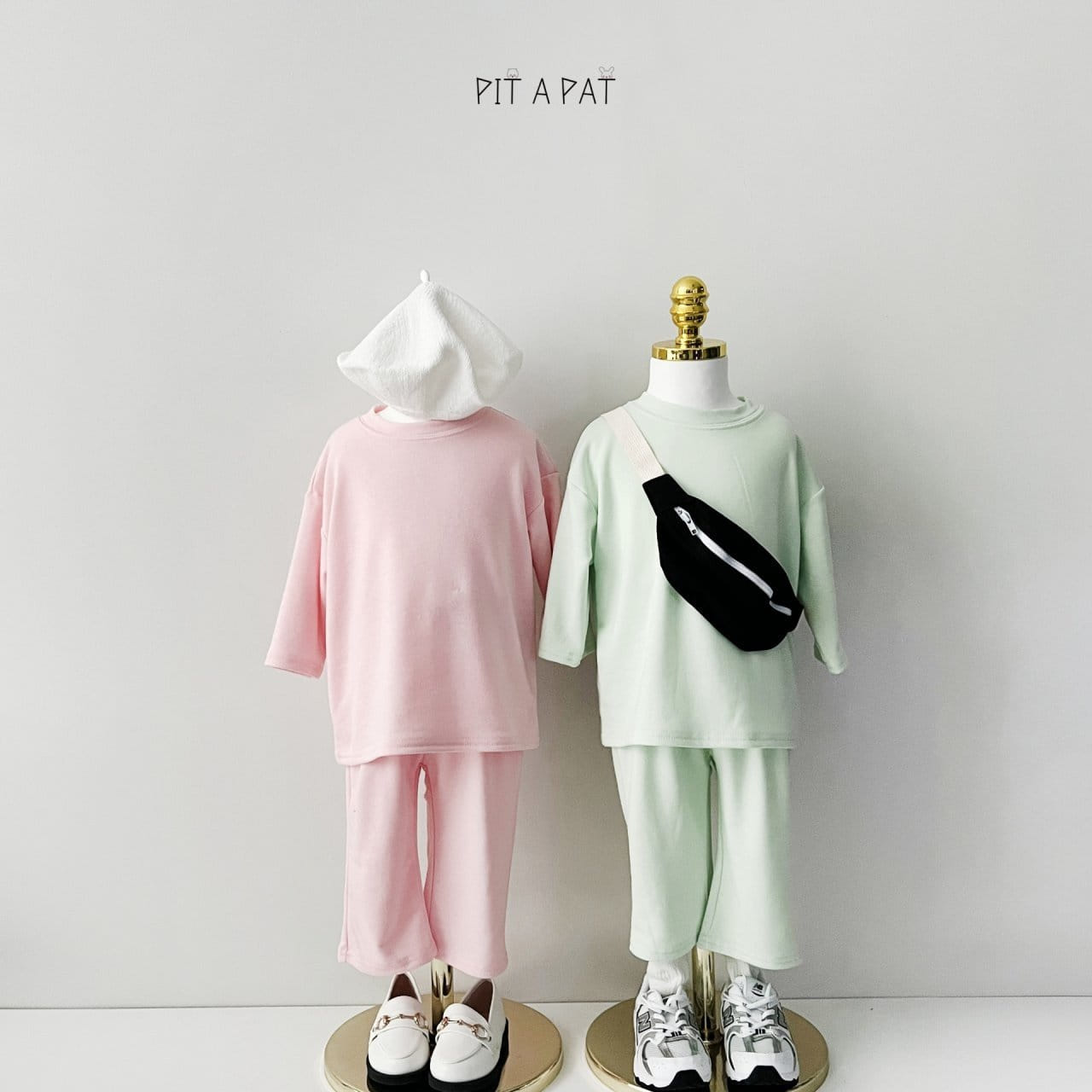 Pitapat - Korean Children Fashion - #littlefashionista - Pastel Short Top Bottom Set - 8