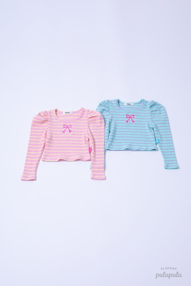 Pulupulu - Korean Children Fashion - #minifashionista - Ribbon Embroidery Puffy Tee - 11