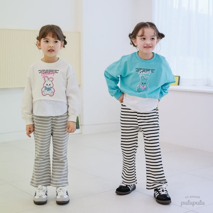 Pulupulu - Korean Children Fashion - #stylishchildhood - Striped Boot Cut Pants - 2