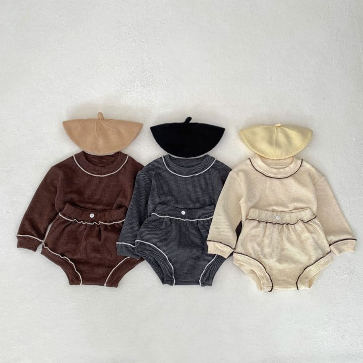 Reve Kid - Korean Baby Fashion - #babyoninstagram - Stitch Bloomers Set