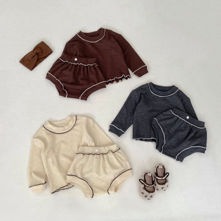 Reve Kid - Korean Baby Fashion - #babyoutfit - Stitch Bloomers Set - 3