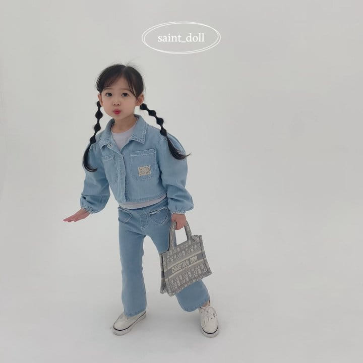 Saint Doll - Korean Children Fashion - #discoveringself - Heart Denim Boots Cut Pants - 7