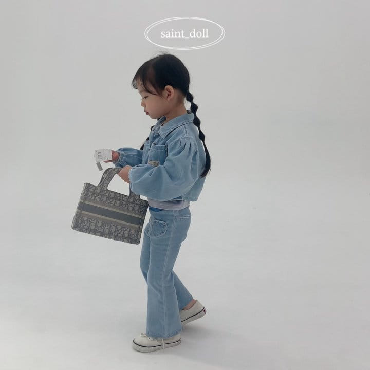 Saint Doll - Korean Children Fashion - #fashionkids - Heart Denim Boots Cut Pants - 8