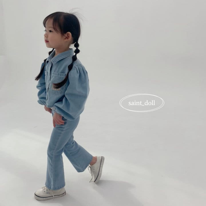 Saint Doll - Korean Children Fashion - #kidzfashiontrend - Heart Denim Boots Cut Pants - 11