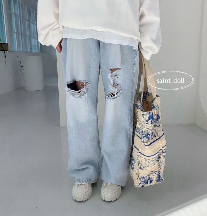 Saint Doll - Korean Children Fashion - #kidzfashiontrend - Snow Torn Jeans With Mom  - 10