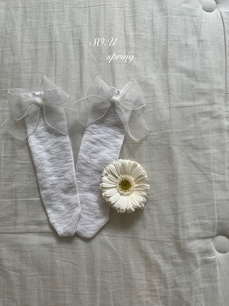 So U - Korean Baby Fashion - #babyclothing - Sha Ribbon Knee Socks - 5