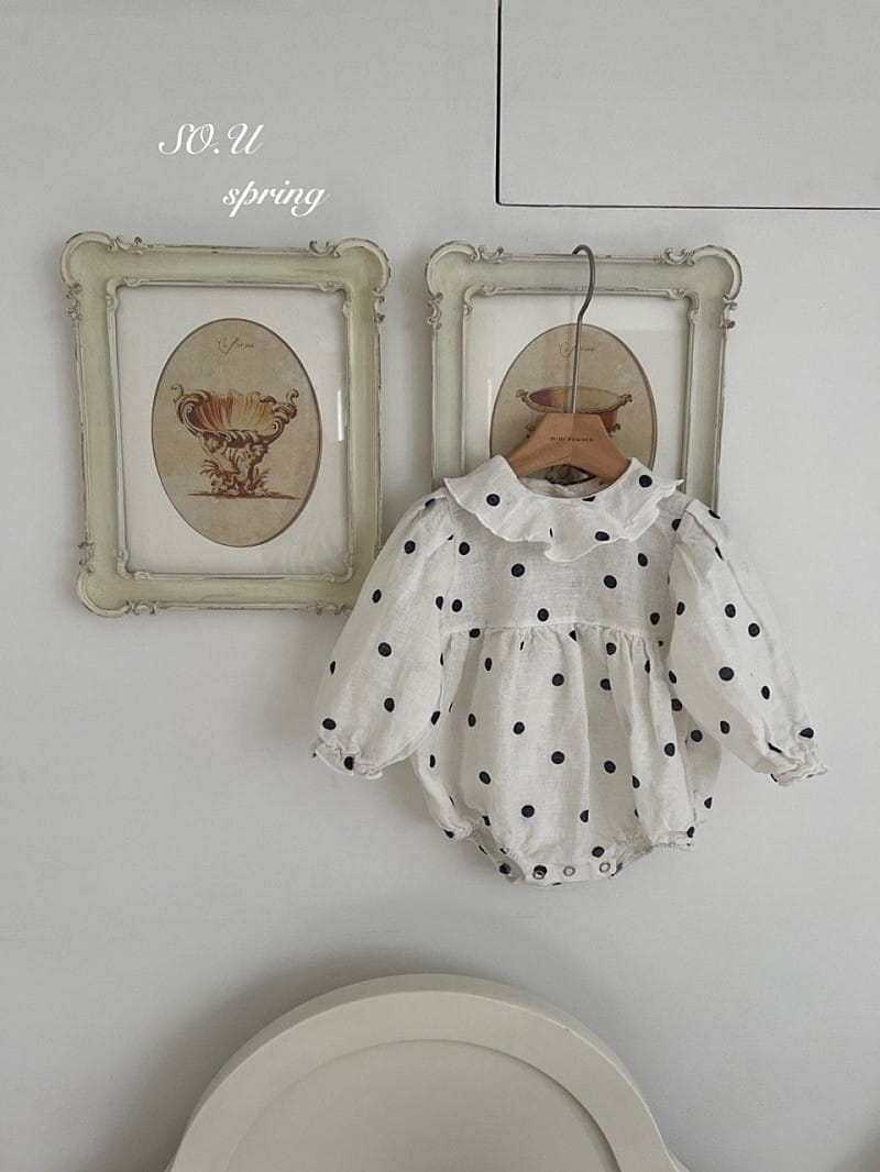 So U - Korean Baby Fashion - #babyclothing - Dot Collar Body Suit - 2