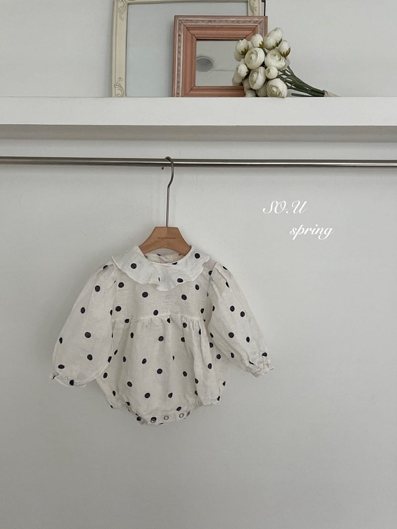 So U - Korean Baby Fashion - #babygirlfashion - Dot Collar Body Suit - 5