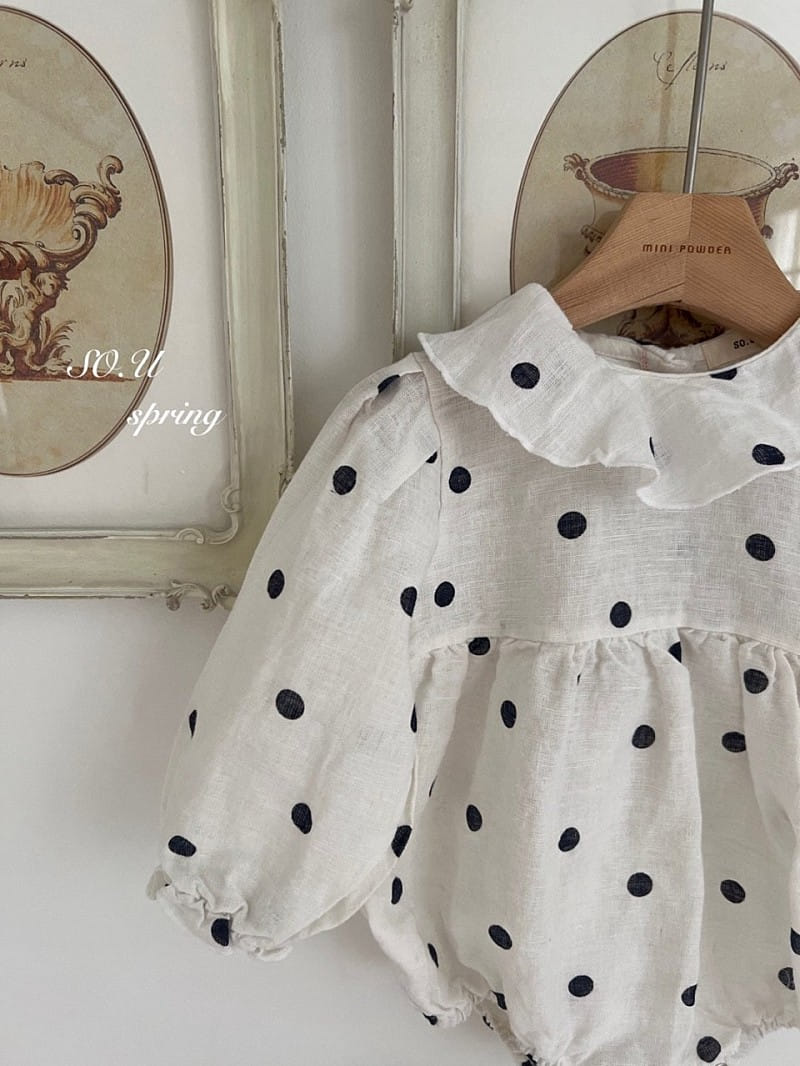 So U - Korean Baby Fashion - #babylifestyle - Dot Collar Body Suit - 6