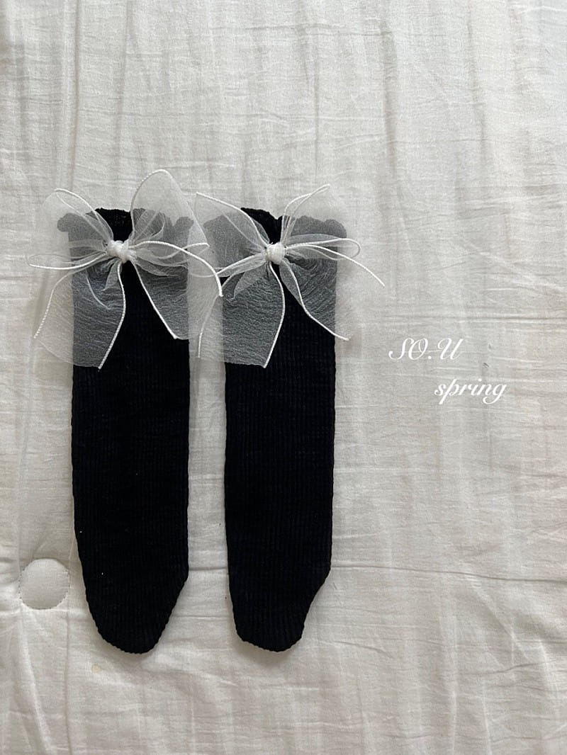 So U - Korean Baby Fashion - #babyoninstagram - Sha Ribbon Knee Socks - 10