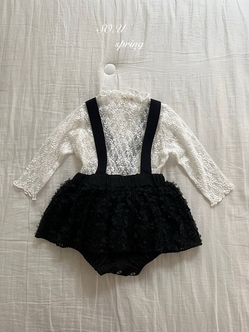 So U - Korean Baby Fashion - #babylifestyle - Lace Dungarees Bloomers - 4