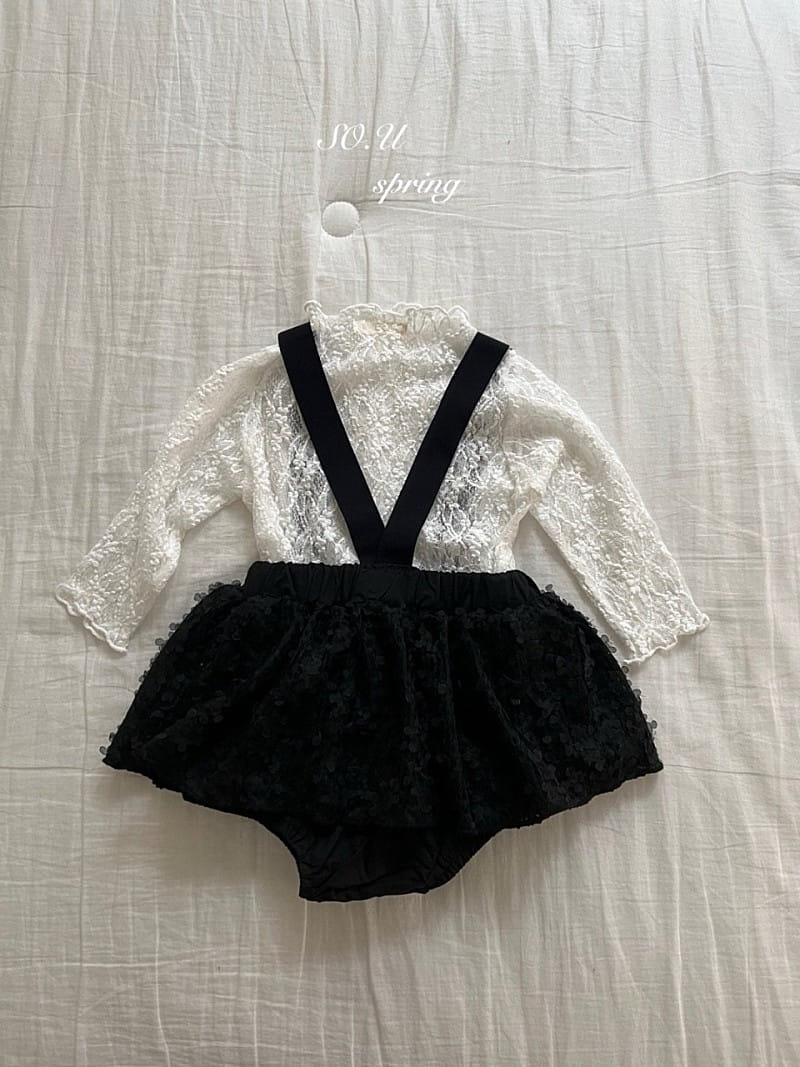 So U - Korean Baby Fashion - #babyootd - Lace Dungarees Bloomers - 5