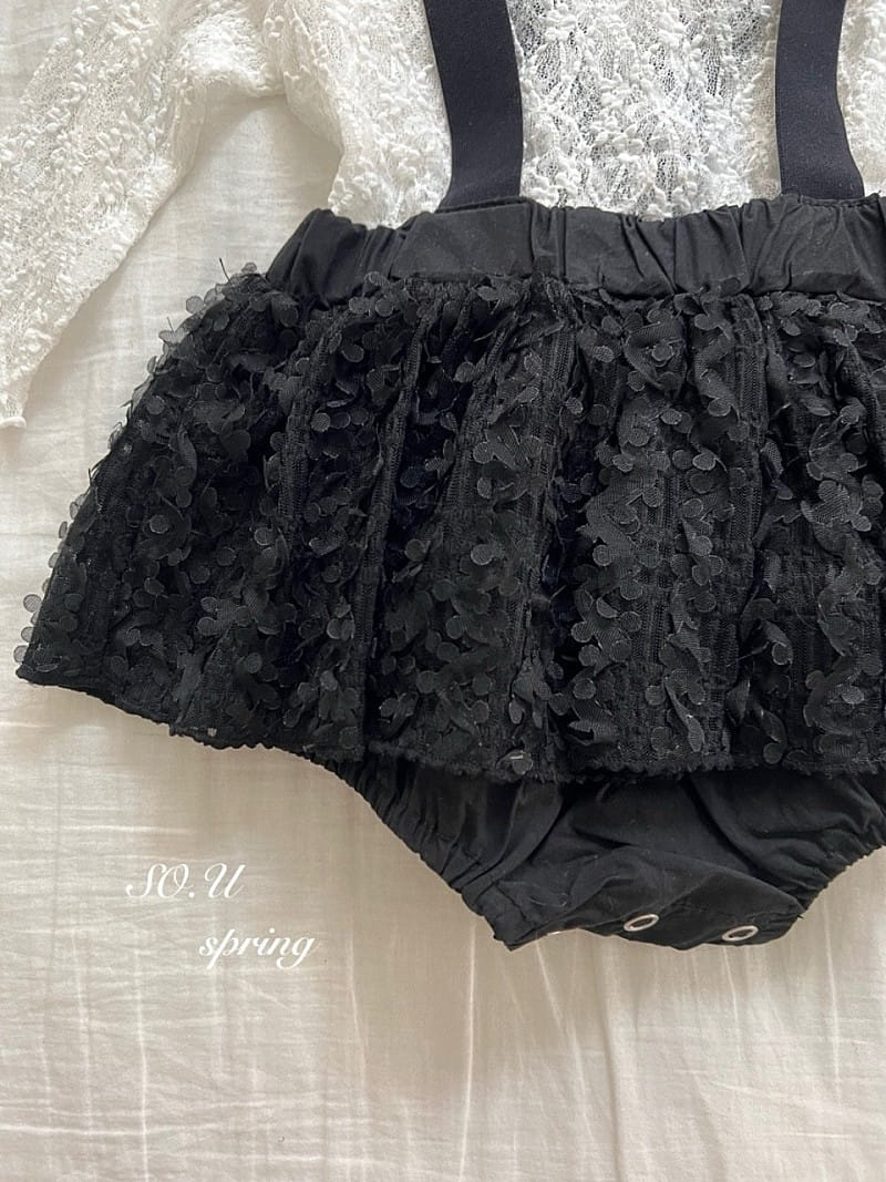 So U - Korean Baby Fashion - #onlinebabyshop - Lace Dungarees Bloomers - 10