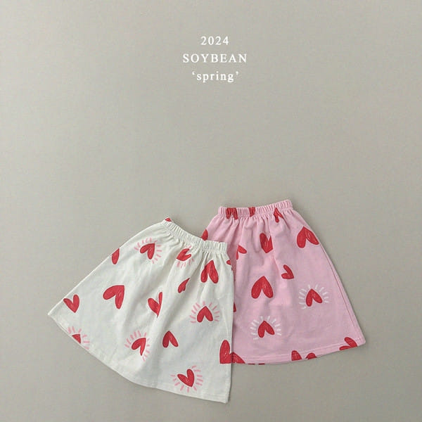 Soybean - Korean Children Fashion - #childrensboutique - Pew Pew Heart Long Skirt - 10