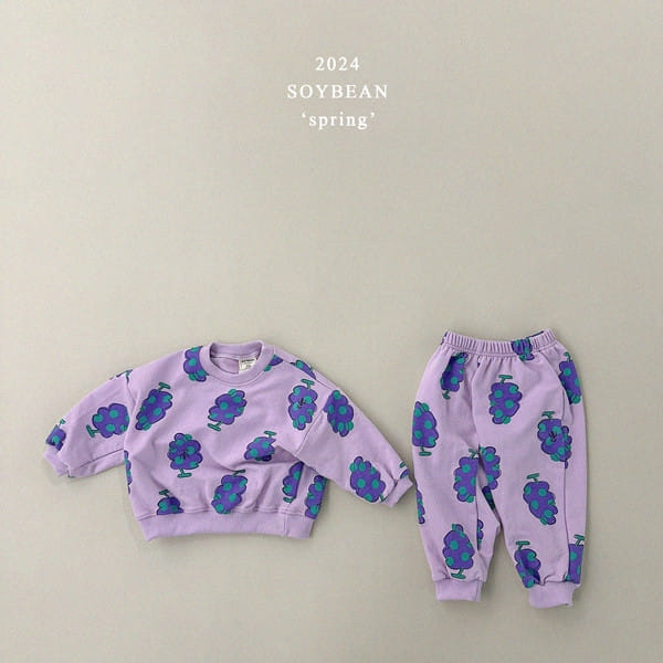 Soybean - Korean Children Fashion - #discoveringself - Grape Friend Top Bottom Set - 5