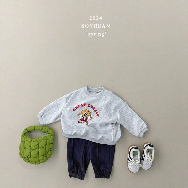 Soybean - Korean Children Fashion - #discoveringself - Loose Cheese Sweatshirt - 4