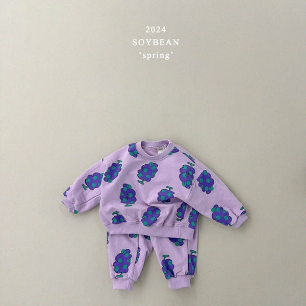 Soybean - Korean Children Fashion - #kidsshorts - Grape Friend Top Bottom Set - 7