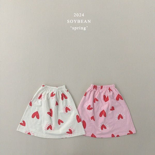 Soybean - Korean Children Fashion - #kidsstore - Pew Pew Heart Long Skirt