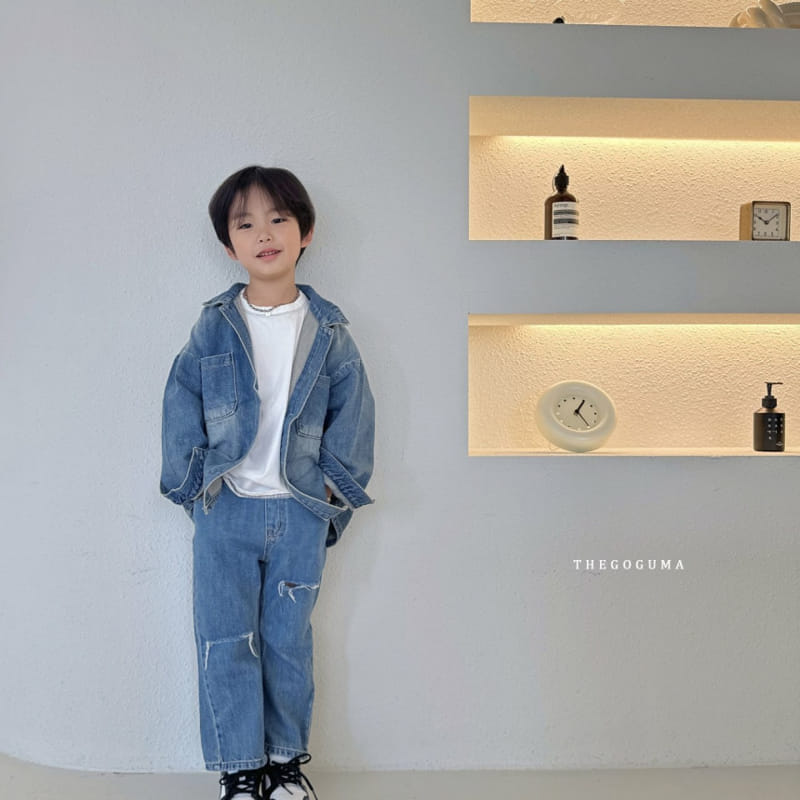 Thegoguma - Korean Children Fashion - #todddlerfashion - Engineer Denim Jacket - 9