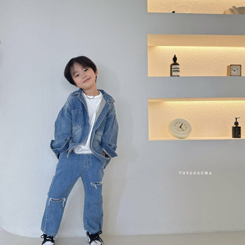 Thegoguma - Korean Children Fashion - #toddlerclothing - Engineer Denim Jacket - 10