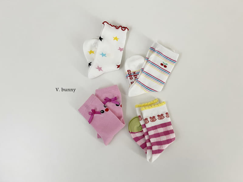 V Bunny - Korean Baby Fashion - #babyboutique - Good Day Socks Set - 3