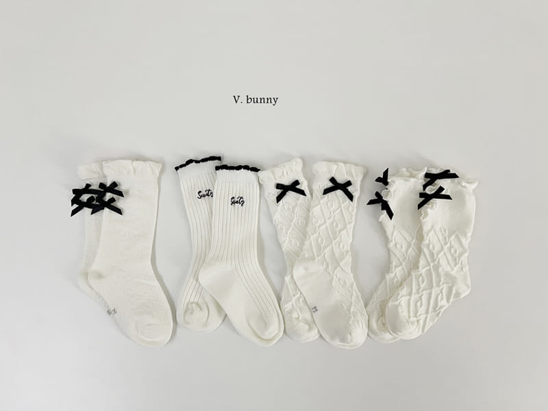 V Bunny - Korean Baby Fashion - #babyboutique - Terry Ribbon Socks Set