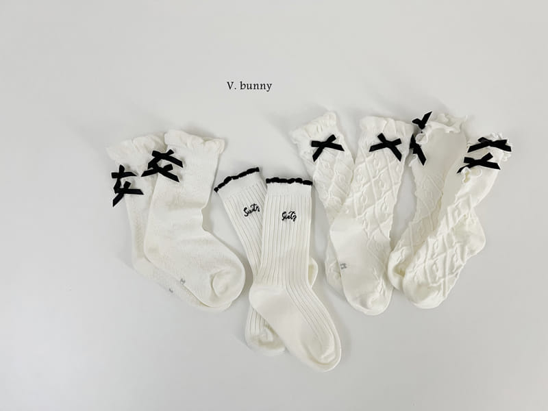 V Bunny - Korean Baby Fashion - #babyclothing - Terry Ribbon Socks Set - 3