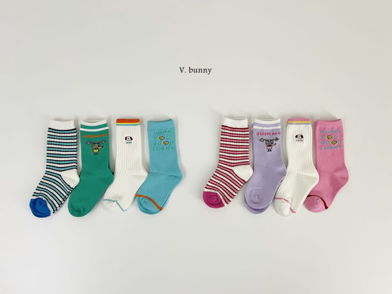 V Bunny - Korean Baby Fashion - #babyclothing - Join Socks Set