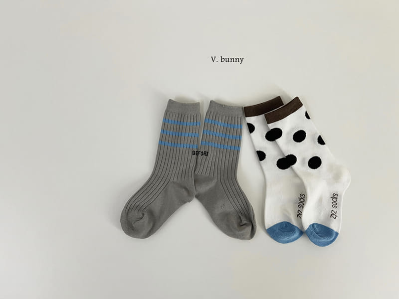 V Bunny - Korean Baby Fashion - #babyfever - Use Socks Set - 5