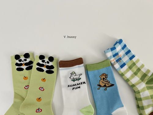 V Bunny - Korean Baby Fashion - #babygirlfashion - Skates Socks Set - 2