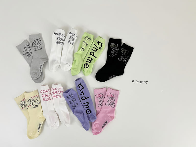 V Bunny - Korean Baby Fashion - #babygirlfashion - Find Socks Set - 5